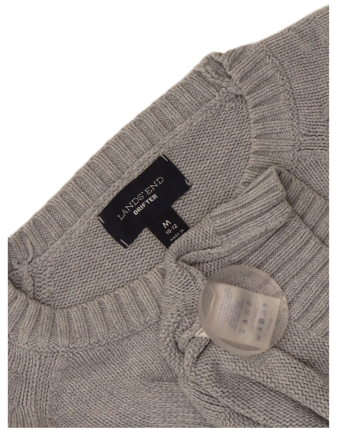 Damski sweter Lands End Drifter Boat Neck Sweter UK 10/12 Średni szary