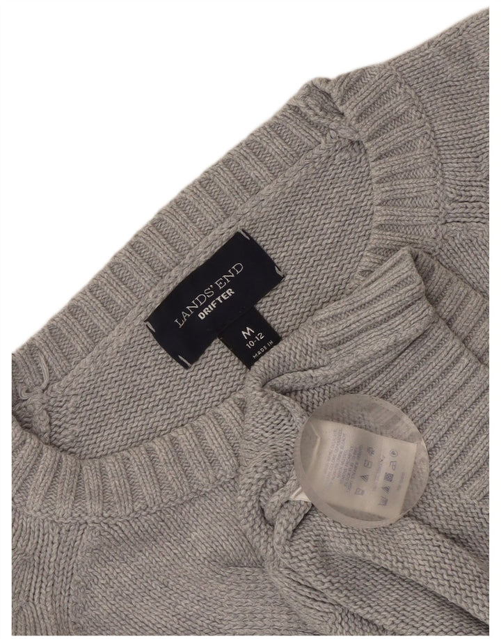 Damski sweter Lands End Drifter Boat Neck Sweter UK 10/12 Średni szary