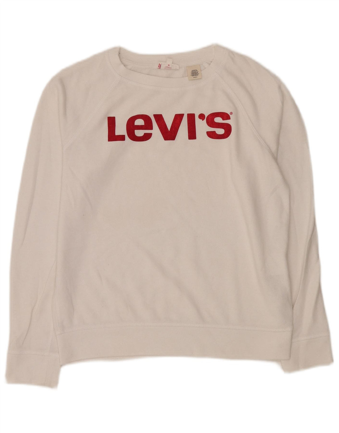 Damski sweter oversize LEVI'S UK 10, mały, biały, bawełniany