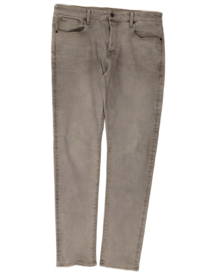 G-Star Męskie 3301 Slim Jeans W36 L36 Szara bawełna