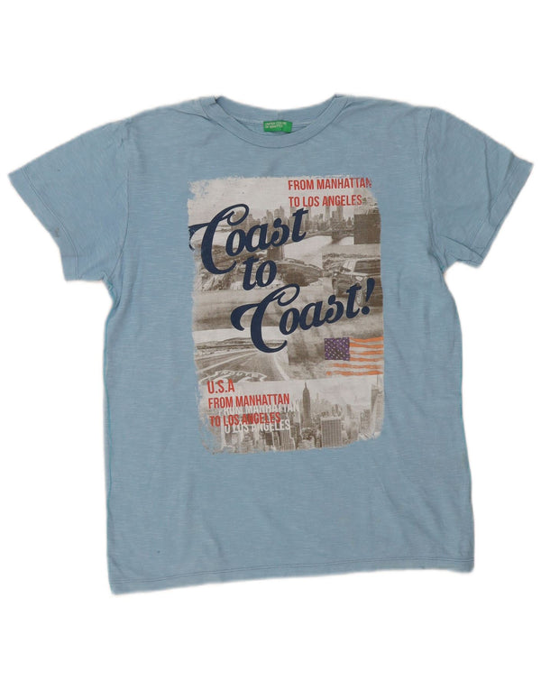 Damska koszulka graficzna Benetton Top UK 14 Medium Blue