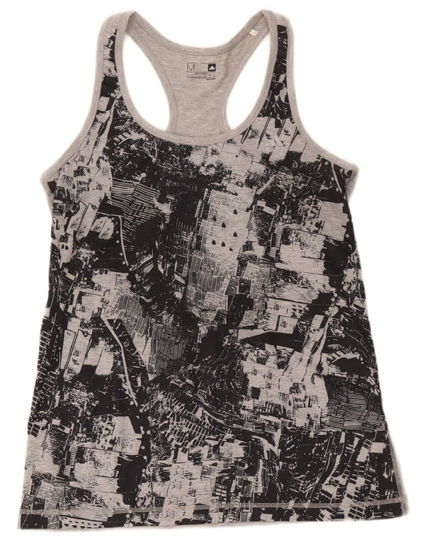 Damska kamizelka Adidas Climalite Graphic Top UK 12/14 Średni szary geometryczny