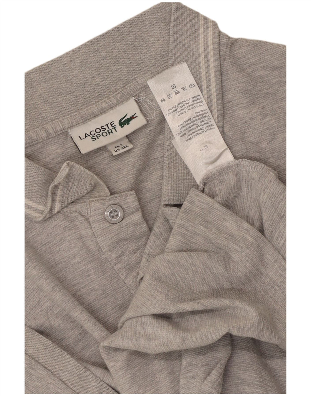 Męska koszulka polo Lacoste, rozmiar 7, 2XL, szara bawełna