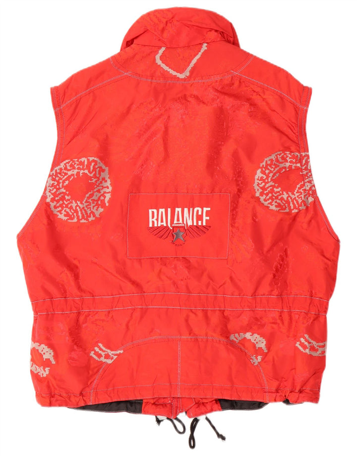 Męska kamizelka graficzna VINTAGE UK 40, duża, czerwona, poliamidowa