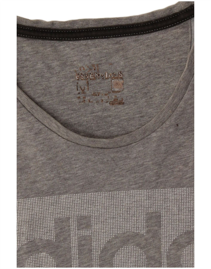 Męska koszulka graficzna Adidas Top Medium Grey Colorblock
