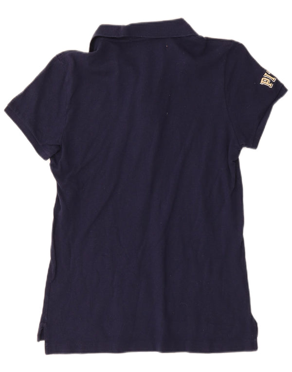 Damska koszulka polo Skinny Ralph Lauren UK 14, średnia, granatowa, bawełniana
