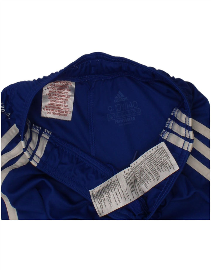 ADIDAS Boys Aeroready Sport Shorts 9-10 Years Blue Polyester