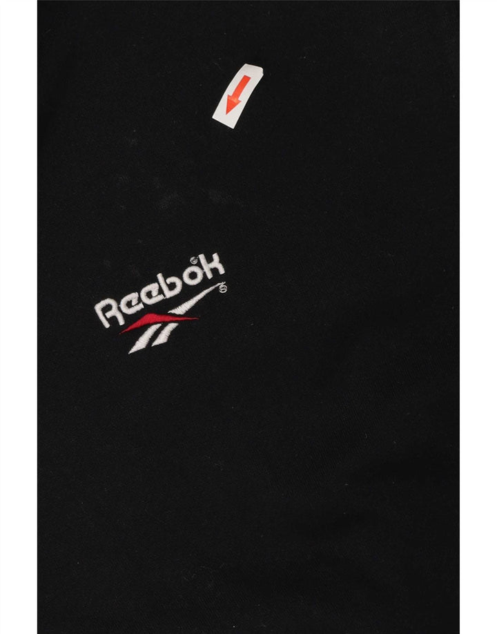 Męska kurtka polarowa z kapturem Reebok UK 40, duża, czarna, poliester