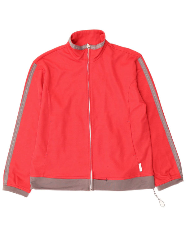 Diadora Womens Oversized Tracksuit Top Jacket UK 10 Small Red Colourblock