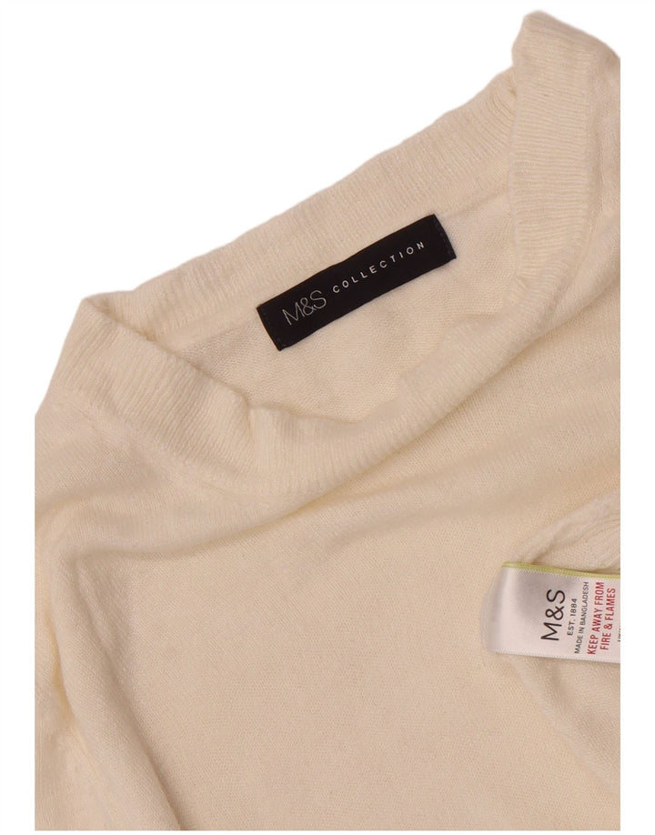 Marks & Spencer Damski sweter z dekoltem w łódkę, UK 8, mały, w kolorze złamanej bieli