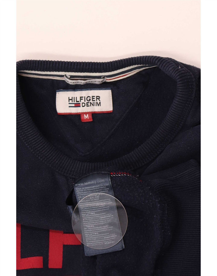 Męska bluza z grafiką Tommy Hilfiger, średnia, granatowa, bawełniana