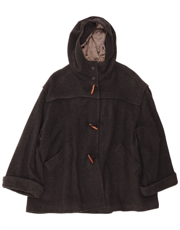 BENETTON Damski płaszcz oversize z kapturem IT 42 Średnioszara wełna