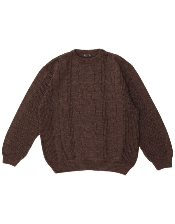 Barisal Męski sweter o luźnym kroju z okrągłym dekoltem, średnio szary, poliakrylowy