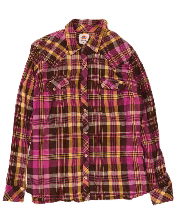 Damska koszula flanelowa Dickies UK 16, duża, wielokolorowa bawełniana krata