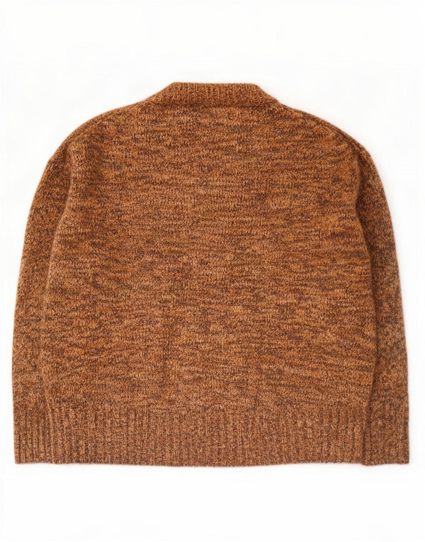 Damski sweter oversize Zara z okrągłym dekoltem UK 10, mały, brązowy, nakrapiany