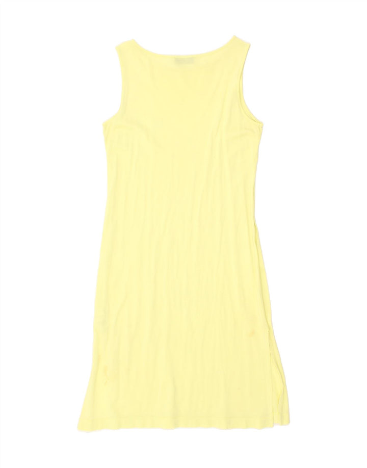 SERGIO TACCHINI Womens Sleeveless Basic Dress UK 10 Small Yellow Cotton Vintage Sergio Tacchini and Second-Hand Sergio Tacchini from Messina Hembry 