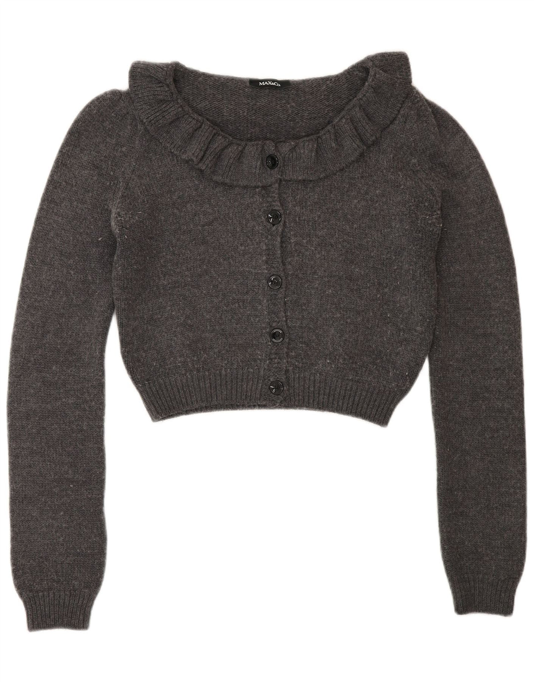 Damski sweter rozpinany Max & Co., UK 12, średnioszary, wełniany