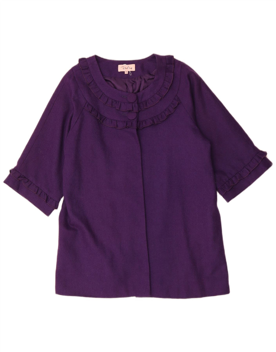 Darling Damska marynarka z rękawami 3/4 i 2 guzikami, UK 18 XL, fioletowa wełna