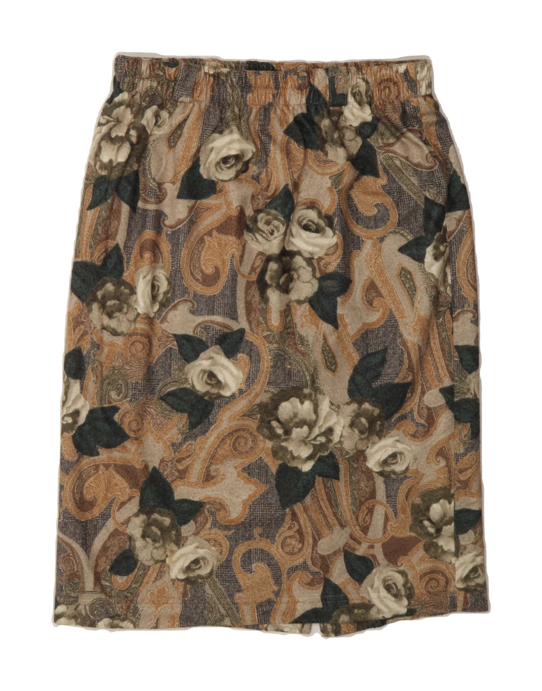 VINTAGE Womens Straight Skirt W30 Medium  Brown Floral Vintage Vintage and Second-Hand Vintage from Messina Hembry 