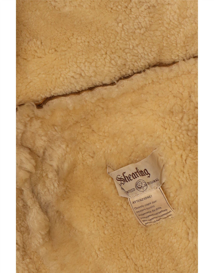 Vintage męska kurtka Shearling UK 42 XL Brązowa kurtka Shearling