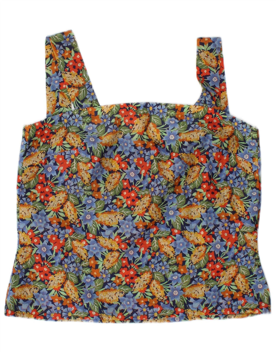 Vintage damski top na ramiączkach UK 10, mały, wielobarwny w kwiaty