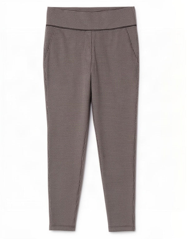 Legginsy damskie Marks & Spencer UK 14, duże, czarne, poliestrowe w pepitkę