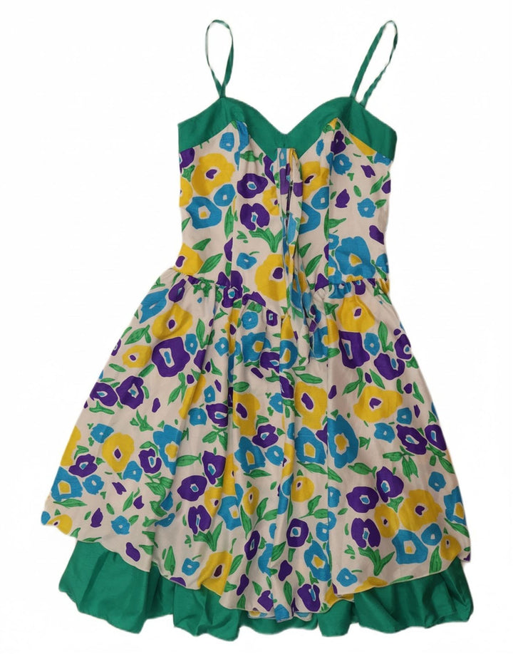 Damska sukienka o linii A VERA MONT bez rękawów UK 8, mała, biała w kwiaty