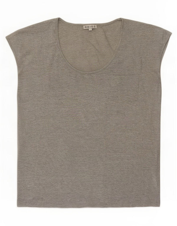 Damska koszulka oversize Reiss Top UK 10 Small, szara, nakrapiana bawełna