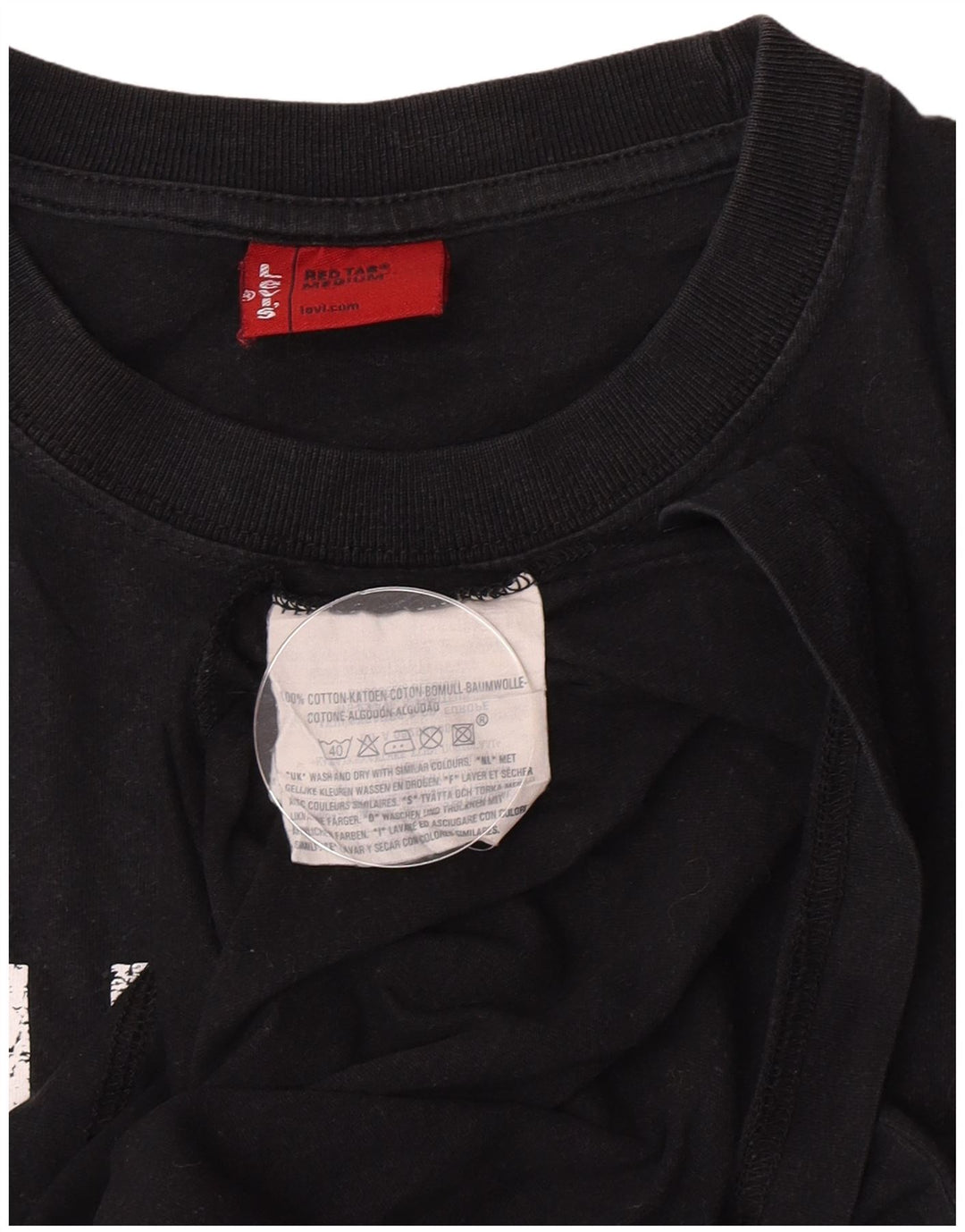 Męska koszulka z grafiką Levi's, średnia czarna bawełniana