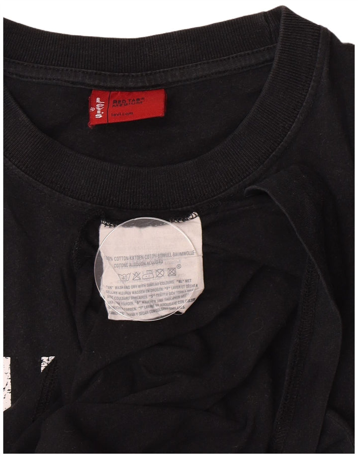 Męska koszulka z grafiką Levi's, średnia czarna bawełniana