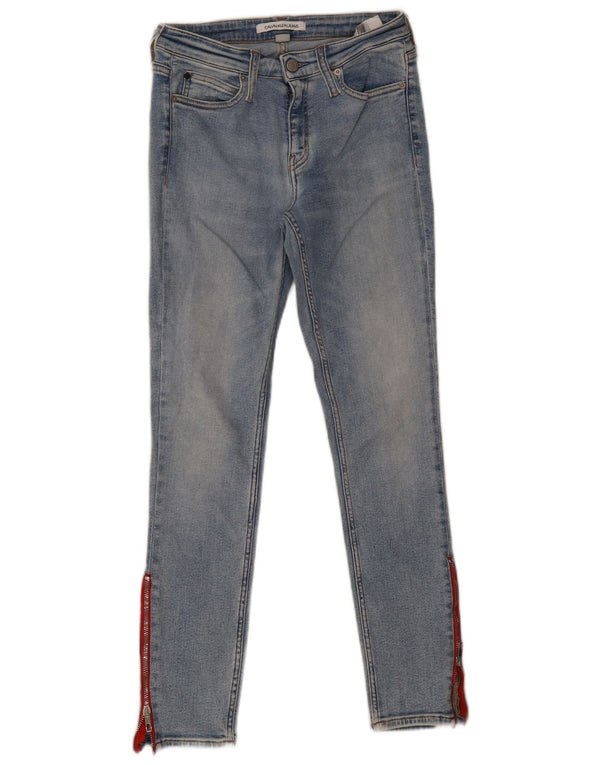 Damskie jeansy Skinny Calvin Klein W27 L28 Niebieskie bawełniane