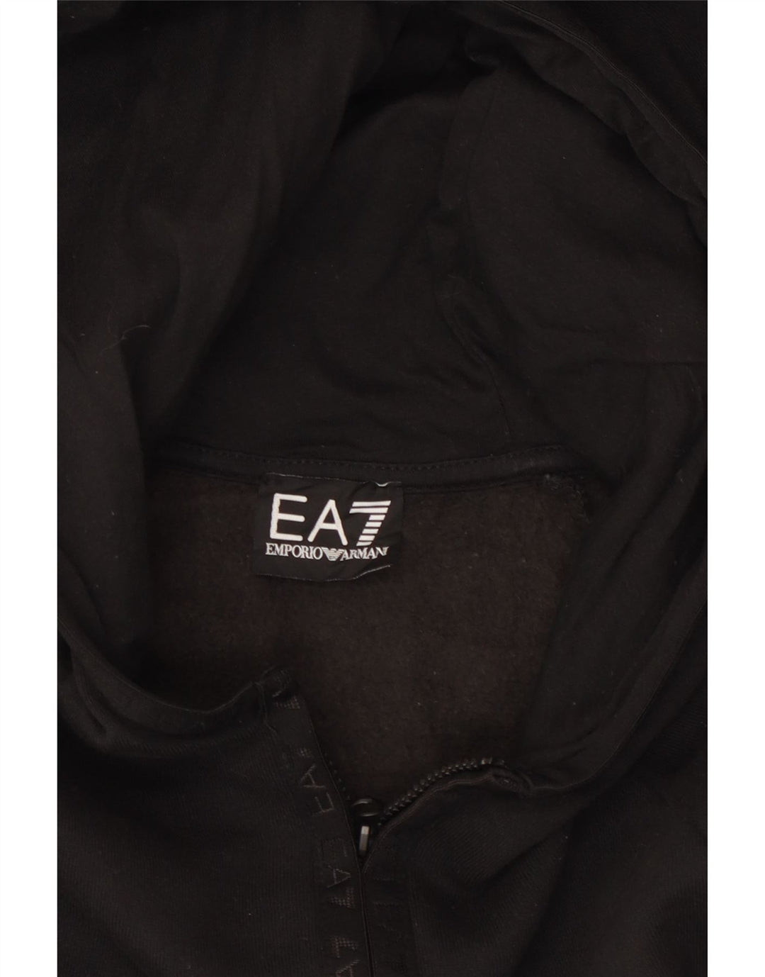 Męski sweter z kapturem Emporio Armani z grafiką, średni czarny