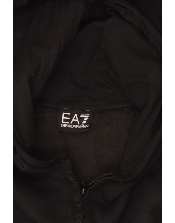 Męski sweter z kapturem Emporio Armani z grafiką, średni czarny