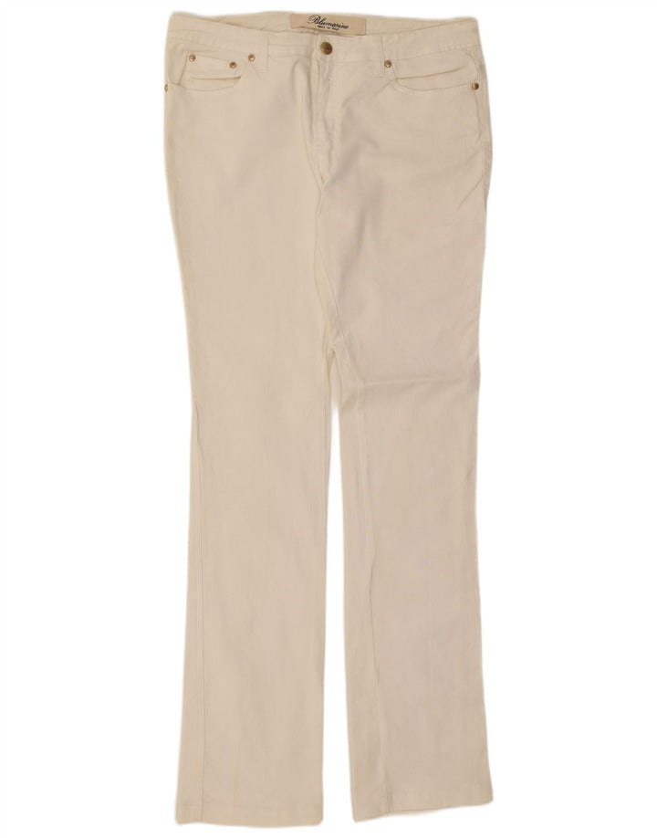 Blumarine Damskie Slim Bootcut Jeansy W30 L35 Biała Bawełna