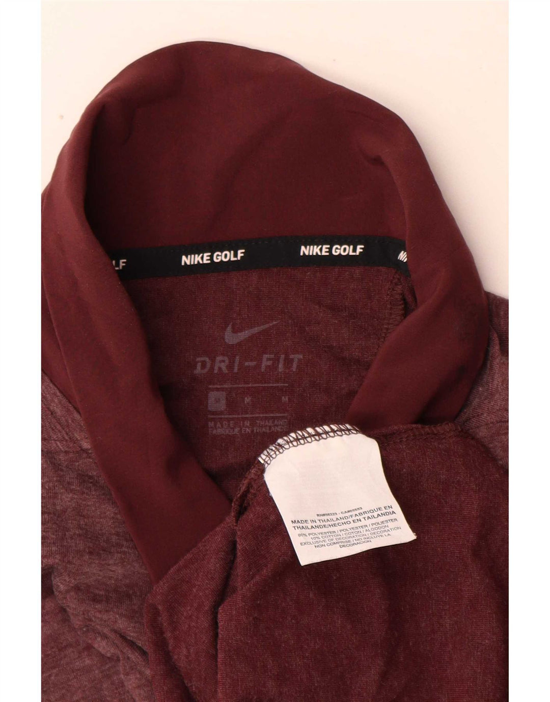 Męska koszulka polo golfowa Nike z długim rękawem, średni bordowy poliester