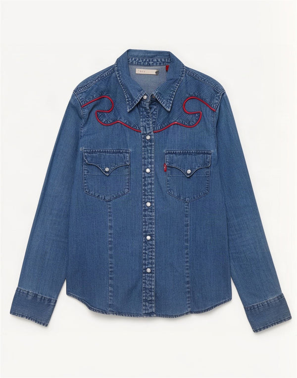 Damska koszula dżinsowa Levi's UK 10 Small, niebieska, bawełniana