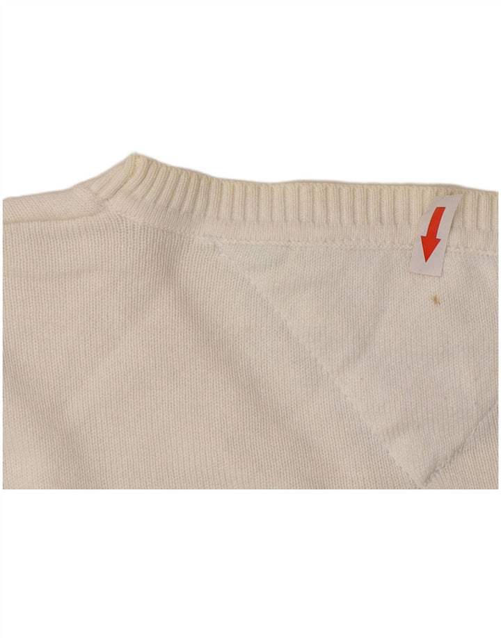Męski sweter z okrągłym dekoltem Tommy Hilfiger, średniej wielkości biała bawełna
