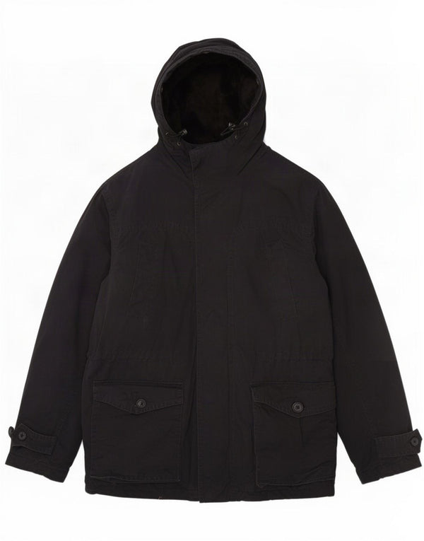 Męski płaszcz wiatrówka z kapturem Sherpa Tommy Hilfiger UK 40 Large Black Modern