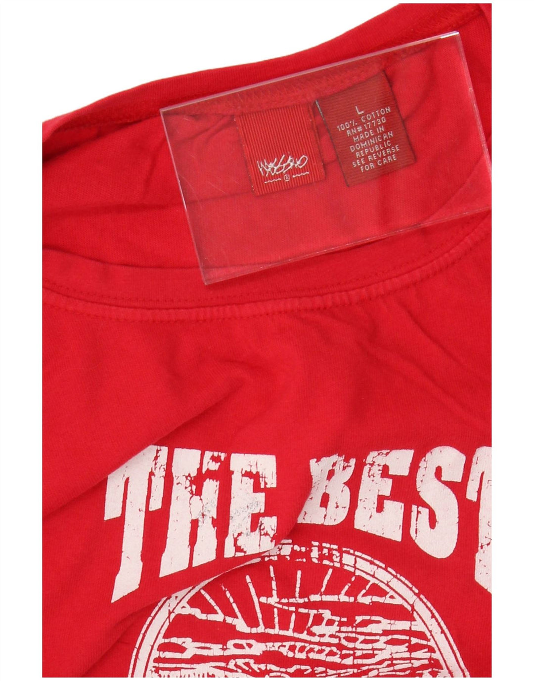 Damski krótki top MOSSIMO z grafiką, długim rękawem, duża czerwona bawełna, UK 16