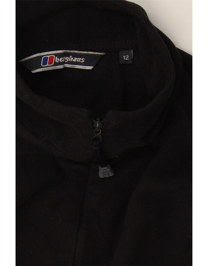 BERGHAUS Womens Zip Neck Fleece Jumper UK 12 Medium  Black Polyester Vintage Berghaus and Second-Hand Berghaus from Messina Hembry 