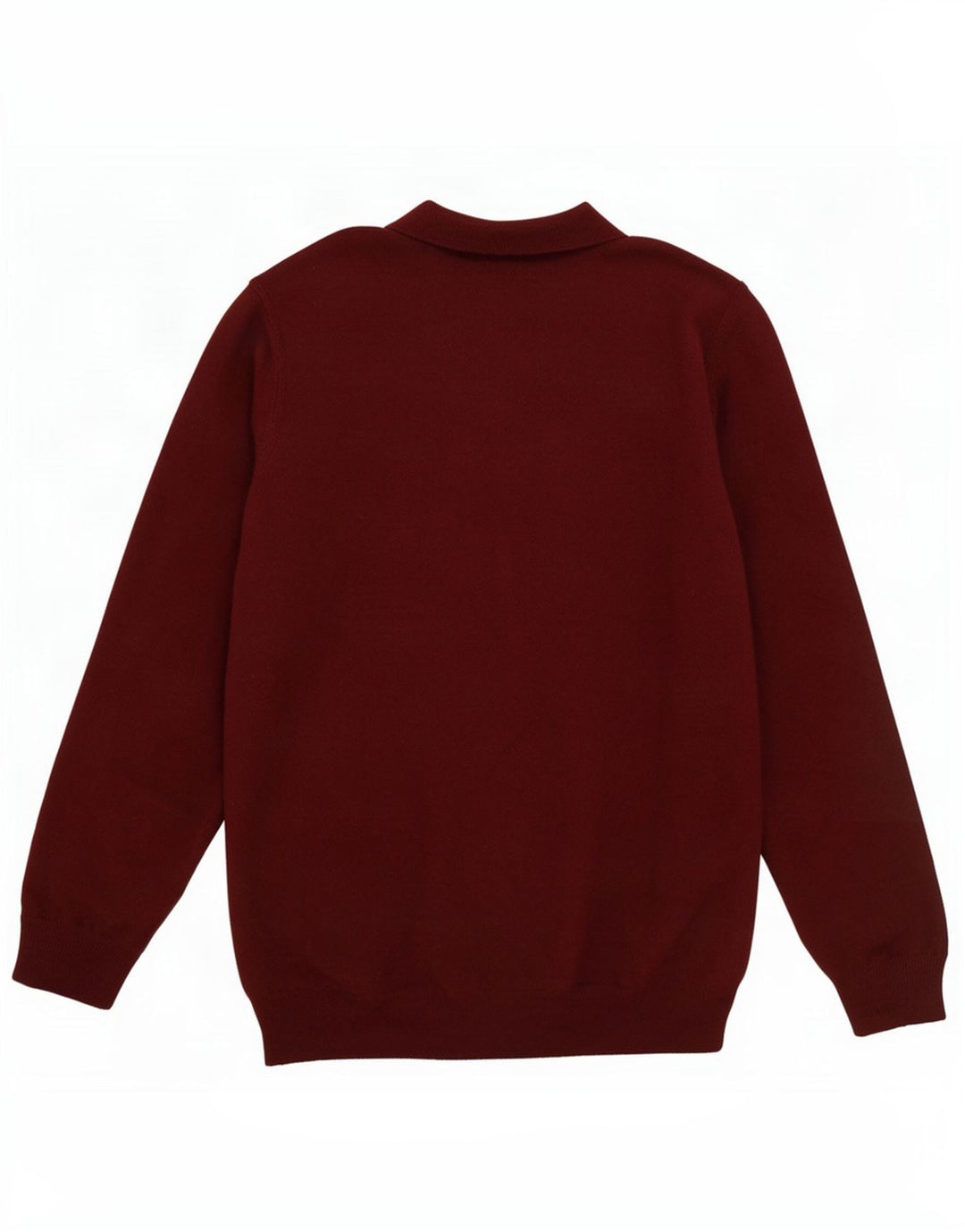 Męski sweter polo Massimo Dutti, duży, bordowy, wełniany