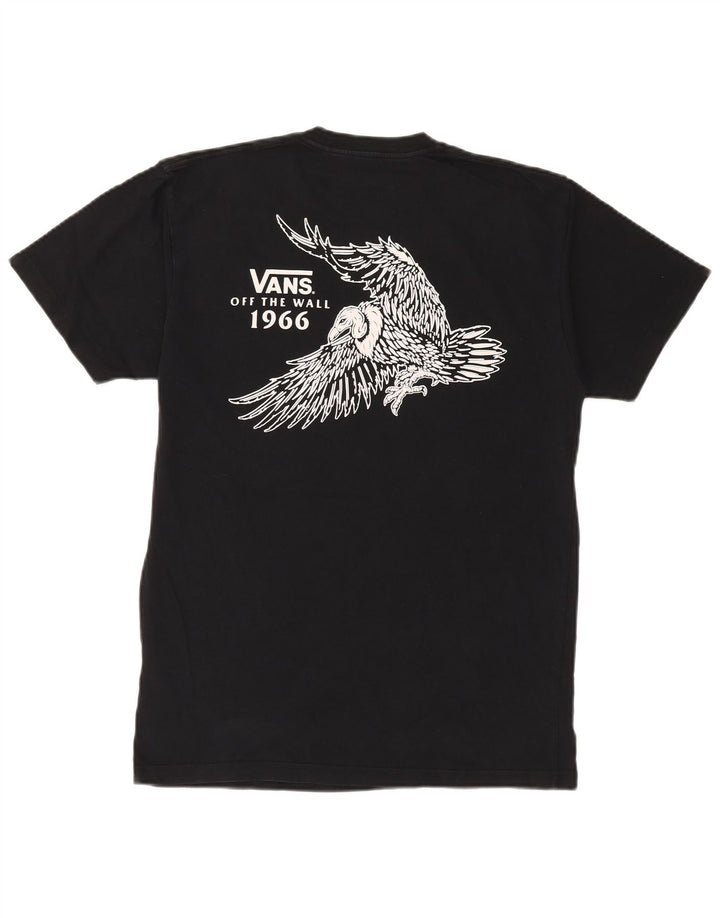 Męski T-shirt VANS o klasycznym kroju z grafiką, średni czarny, bawełniany
