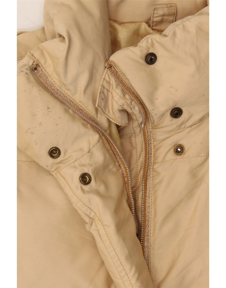 BELFE & BELFE Womens Oversized Padded Jacket UK 12 Medium Beige Vintage Belfe & Belfe and Second-Hand Belfe & Belfe from Messina Hembry 