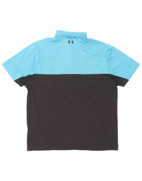 Męska koszulka polo Under Armour Heat Gear XL z niebieskiego poliestru w blokach kolorów