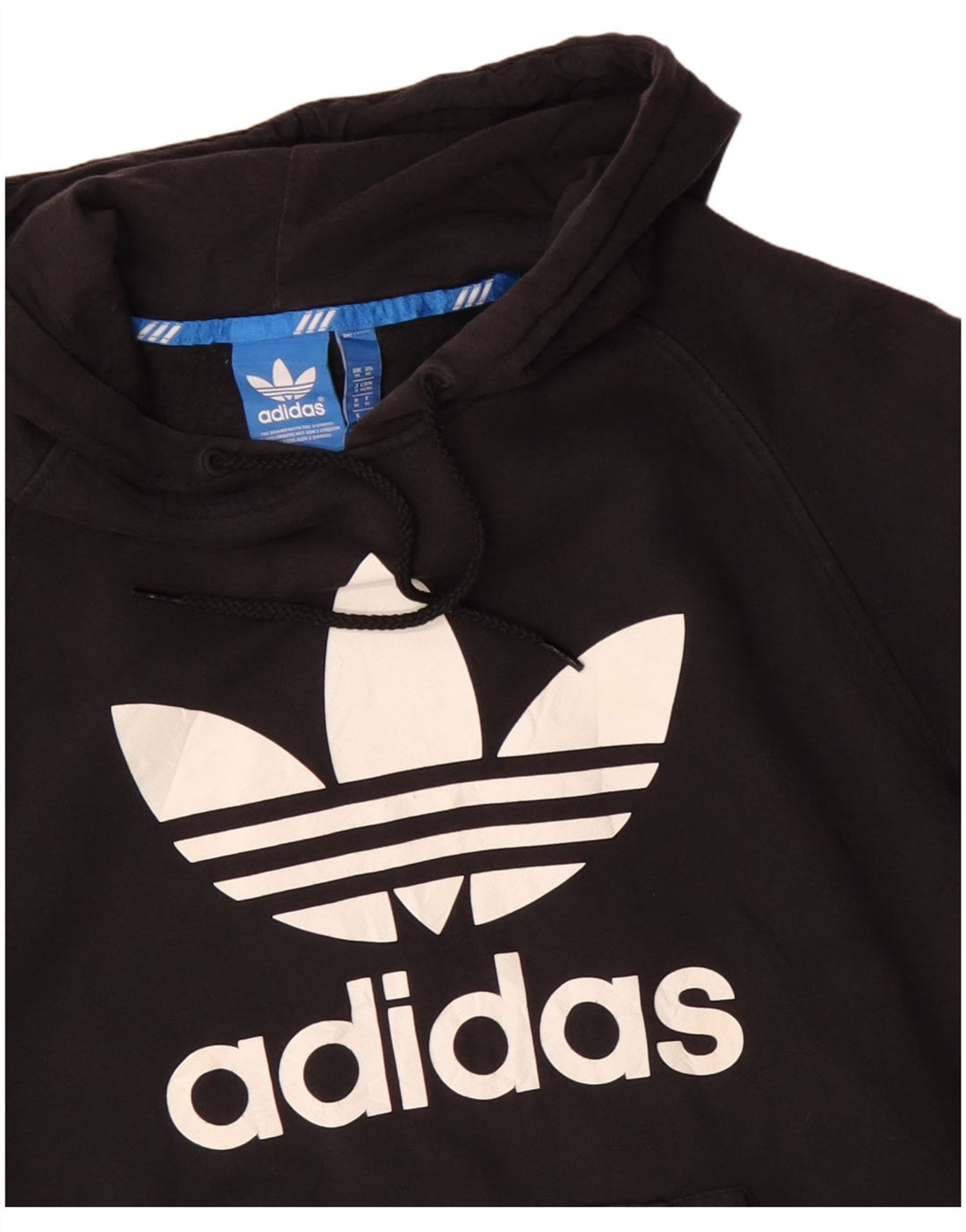 Męski sweter z kapturem ADIDAS z grafiką, średniej wielkości, czarny, bawełniany