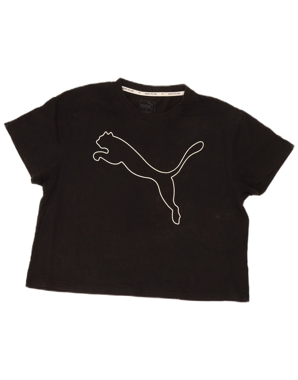 Damska koszulka Puma Crop Graphic Top UK 16, duża czarna