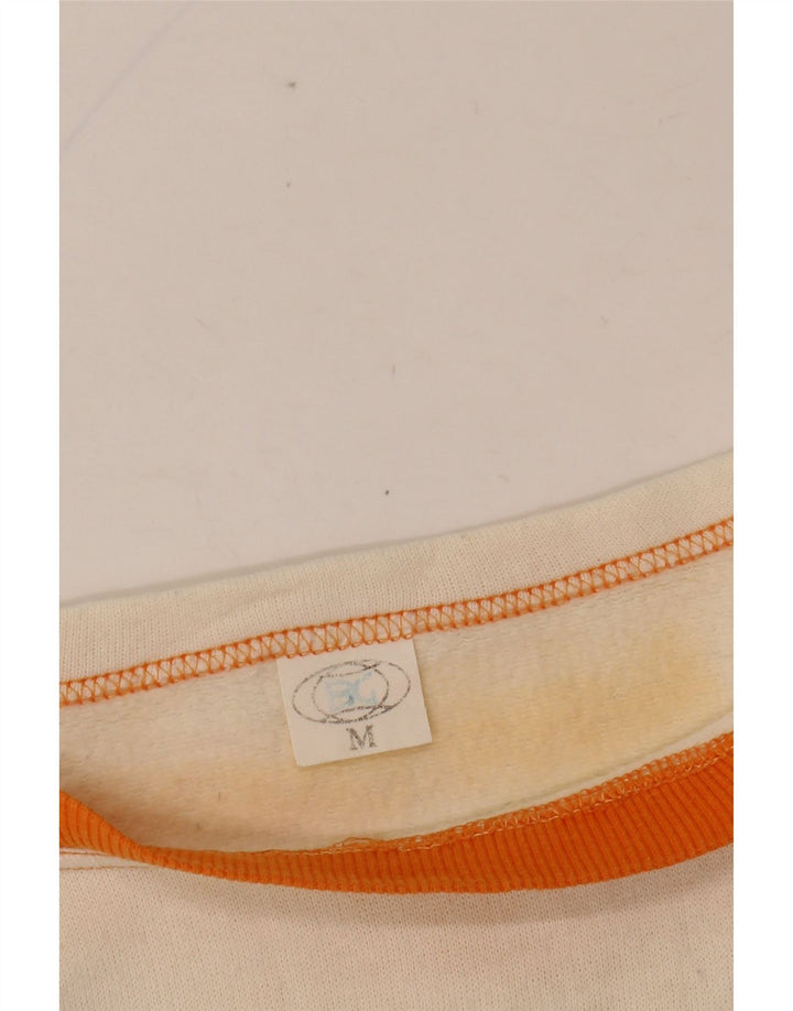 Damska koszulka z grafiką Malibu w stylu VINTAGE Top UK 14 Średnia złamana biel