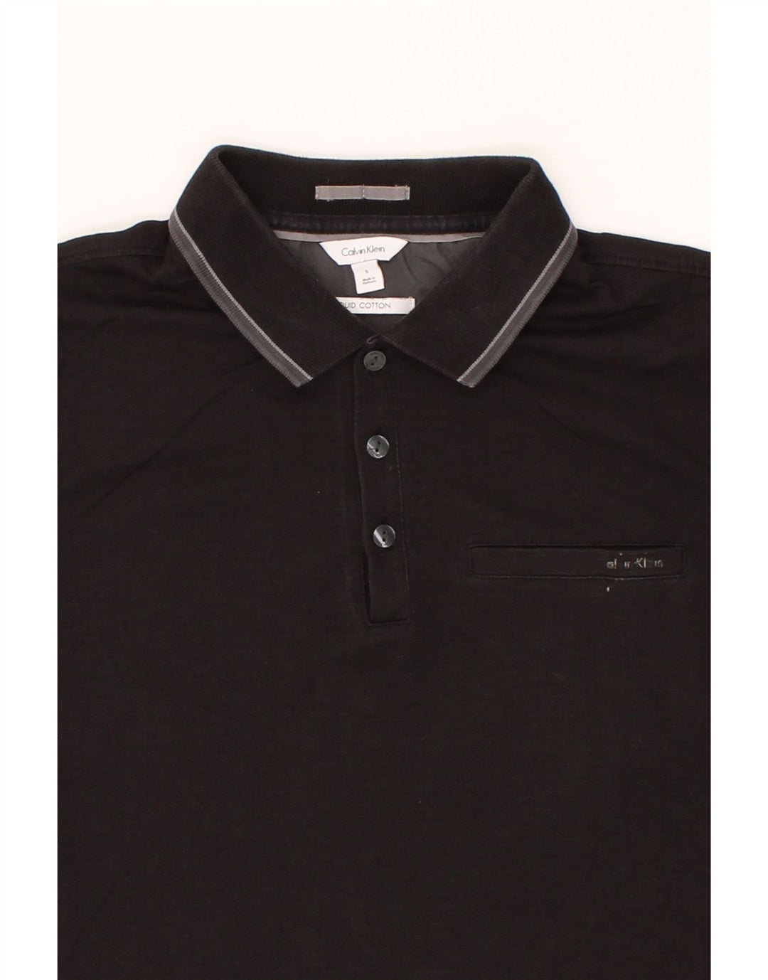CALVIN KLEIN Mens Polo Shirt Small Black Cotton Vintage Calvin Klein and Second-Hand Calvin Klein from Messina Hembry 