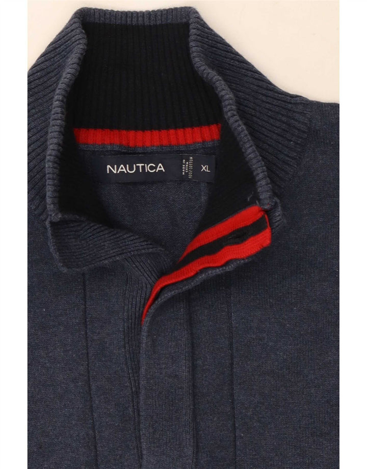 Męski sweter zapinany na guziki Nautica XL, granatowy, bawełniany
