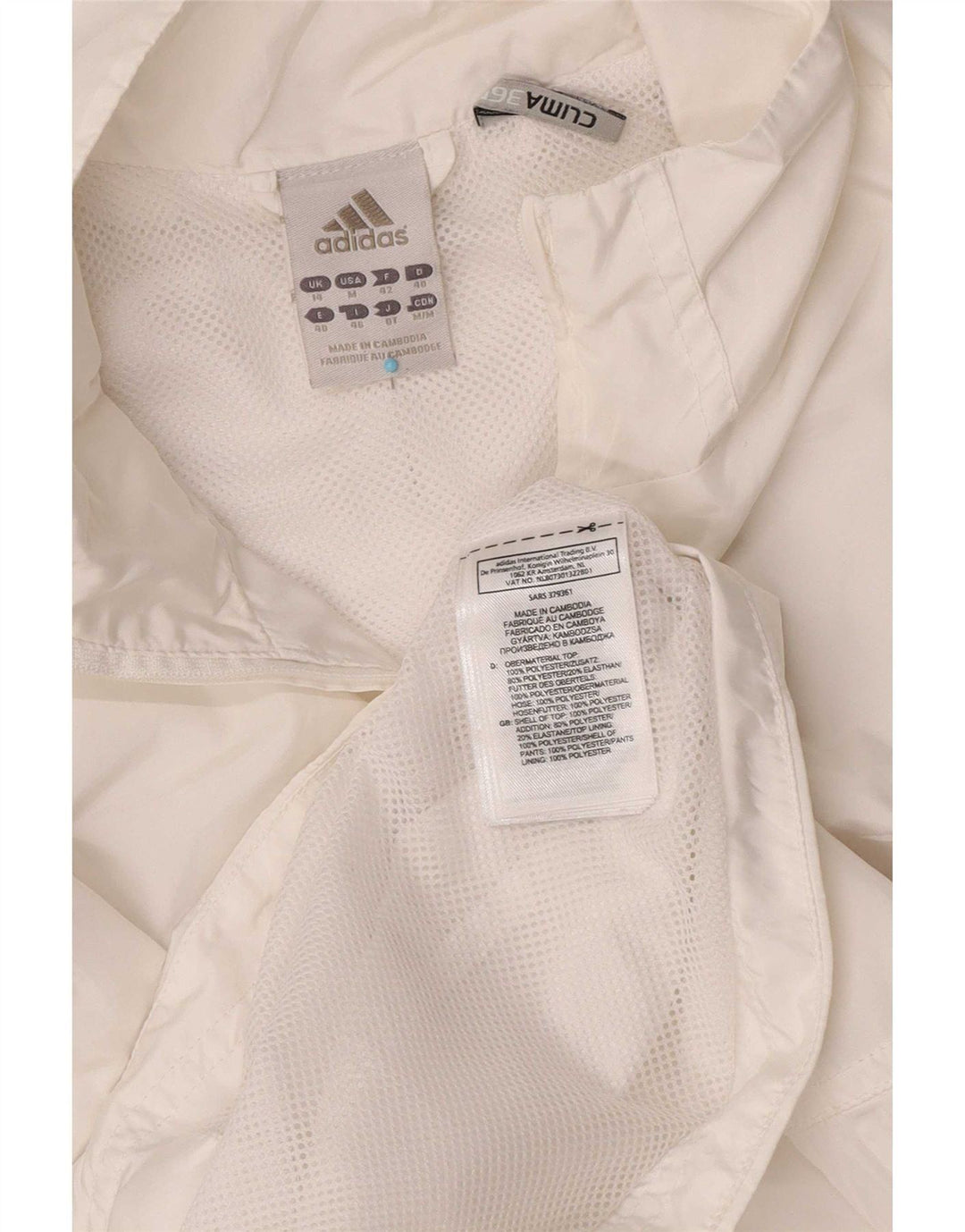 Damska kurtka dresowa Adidas Clima 365 UK 14 Średni biały poliester